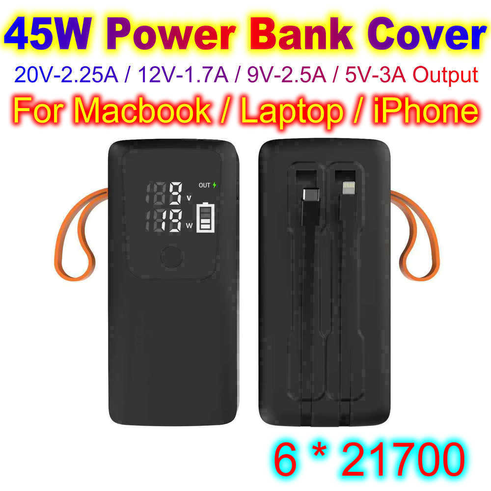 Battery Case Storage - 45W 파워 뱅크 쉘 21700 배터리