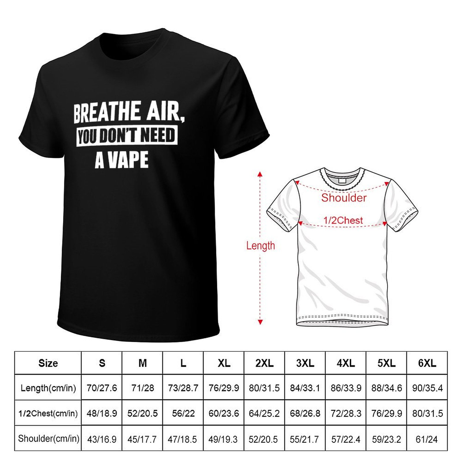공기를 마시세요, 전자담배는 필요 없어요 티셔츠 휴일  - Vaping Air 리뷰 및 가격